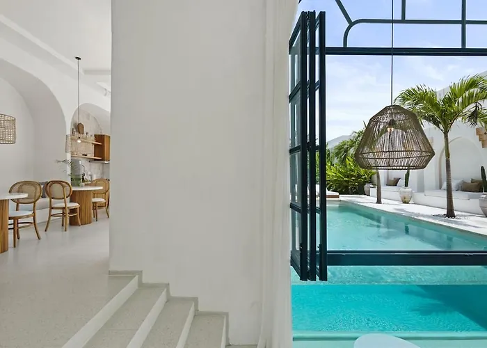 Chic All-white With Pool And Fire Pit Villa