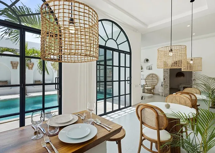 Chic All-white With Pool And Fire Pit Villa