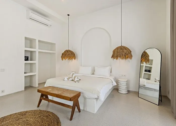 Chic All-white With Pool And Fire Pit Villa